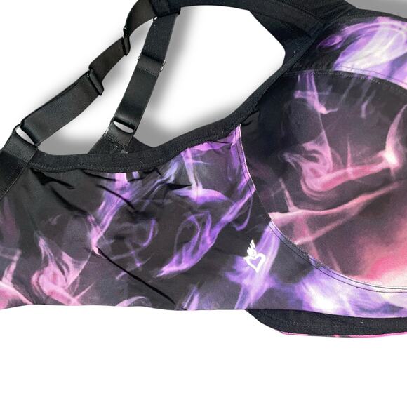Torrid Active 40DDD Sports Bra 40F Underwire Smoke Print Run High Impact Purple - Picture 11 of 14